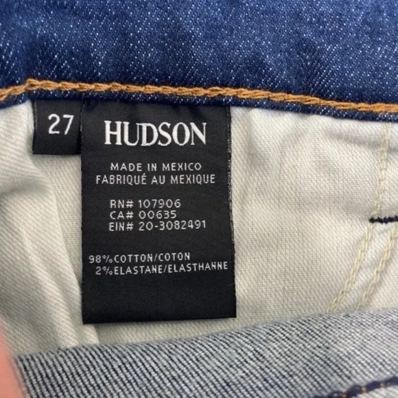 Hudson jean high rise Zoeey deep cuff straight crop jean casual blue Jean 27 - Picture 13 of 16